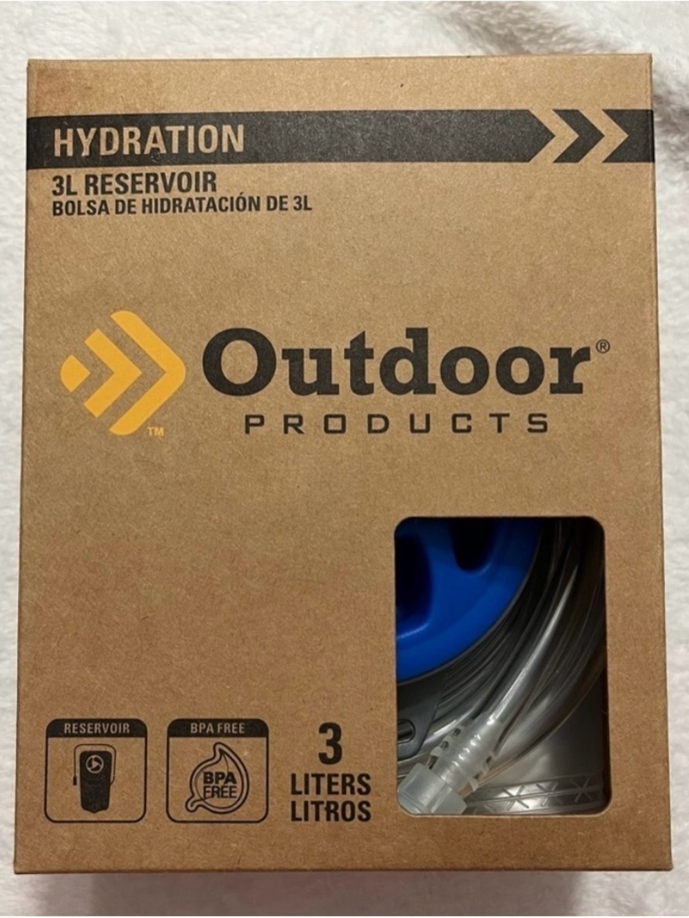 New in box! 3L Hydration Reservoir Outdoor Products- Blue Cap, Clear Tubing - Picture 3 of 6